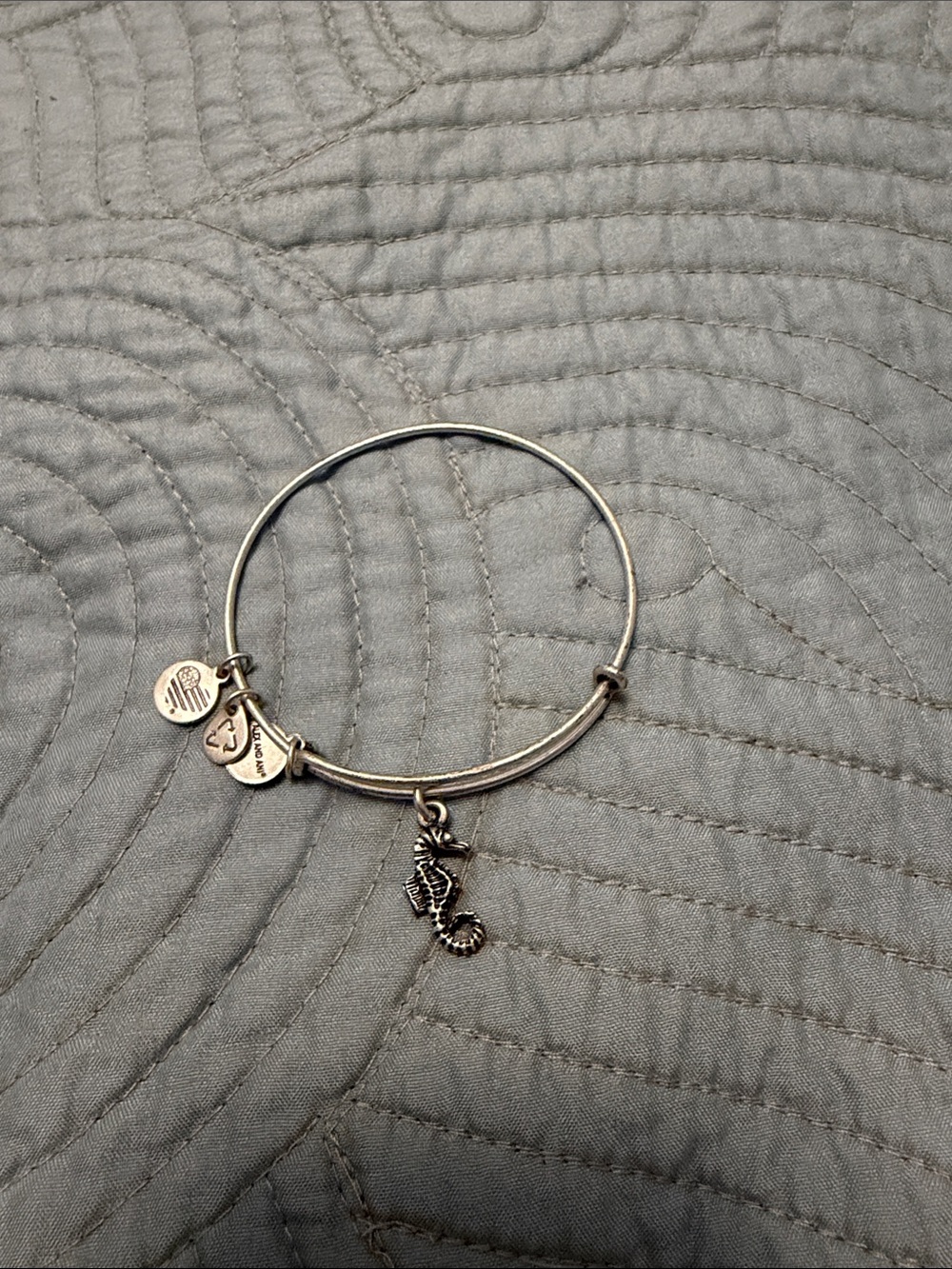 Alex and Ani - Silver Seahorse Charm Bangle Bracelet